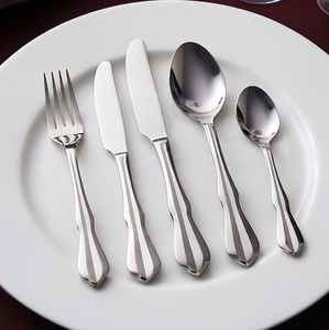 Classic Beaded Edge High <b>Mirror</b> Cutlery Set Modern Stainless Steel <b>Mirror</b> Polish For Stylish Dining Restaurant And Party - Product Image 1