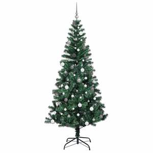 Sapin de Noël artificiel vert pré-éclairé de 94,5 pouces, structure en PVC et métal - Product Image 5