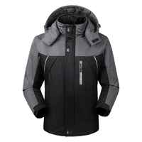 Veste d'hiver pour homme, coupe-vent, imperméable, doublée en polaire, avec poches, col montant, veste chaude à capuche, veste de ski pour homme