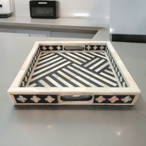 Plateau d'art rustique moderne fait main en os incrusté, de qualité supérieure, pour la décoration intérieure - Product Image 1