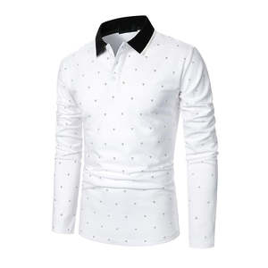 Camiseta polo de golf lisa al por mayor, manga larga, con logotipo personalizado, para hombre - Product Image 4