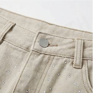 กางเกงยีนส์ขาสั้นผ้าเดนิมคุณภาพสูงสำหรับผู้ชายรุ่นใหม่ล่าสุด สไตล์สตรีทแวร์ พิมพ์โลโก้ได้ตามต้องการ แห้งเร็ว มีเชือกผูกเอว ทันสมัย - Product Image 4