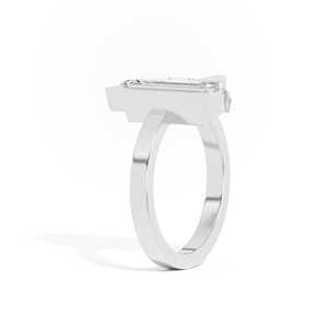Bague de mariage personnalisée en or 10k 14k 18k avec diamant de laboratoire taille coussin de 0,8 carat et pierres latérales taille baguette – Fabricant de bijoux - Product Image 6
