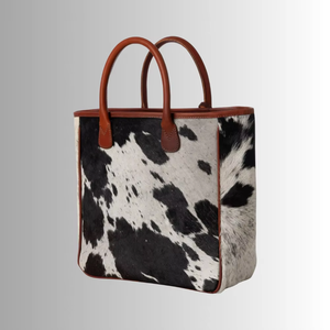 Sac fourre-tout en cuir de vachette véritable avec fermeture éclair, style vintage, grande capacité, sac à bandoulière - Product Image 3