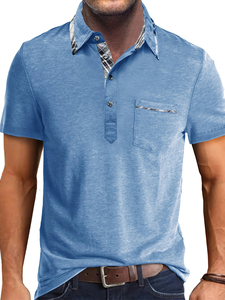 Polo homme d'été à rayures imprimées, confortable et respirant, style urbain décontracté, personnalisable avec logo, manches courtes - Product Image 5