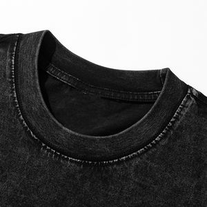 T-shirt en flanelle délavée pour homme, tendance, entièrement personnalisable, manches courtes, haute qualité, léger, respirant, confortable - Product Image 5