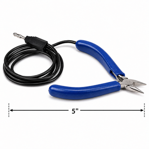 Alicates de punta plana con conexión a tierra de acero inoxidable para soldadura de joyería permanente con cable de tierra ZetomedPro - Product Image 2