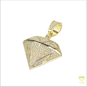 Colgante de Plata de Ley 925 grande de Hip Hop de alta calidad con colgante de diamante cultivado en laboratorio para hombres - Product Image 2