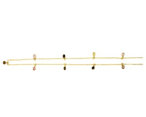 925 Sterling Silver 18K Gold Plated Handcrafted Bezel Setting Link Chain <b>Statement</b> <b>Necklace</b> for Women Engagement Wedding Gift - Product Image 4