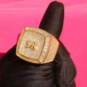 Anillo de Moissanita VVS Creada en Laboratorio, Chapado en Rodio, Estilo Hip-Hop, para Bodas, Hombres y Mujeres, Gran Venta - Product Image 1