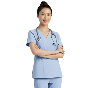 Nuevo Diseño Conjunto de Uniformes Médicos Unisex de Spandex/Algodón con Cierre Lateral y Bolsillos Funcionales, Uniformes para Hospital OEM ODM - Product Image 1