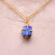 Colgante de Lapislázuli Natural con Plata de Ley 925 y Baño de Oro de 14K, Collar de Piedra Preciosa Azul Natural, Joyería Hecha a Mano para Mujer - Product Image 4