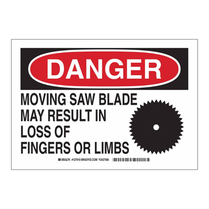 Panneau de signalisation de sécurité pour lame de scie en mouvement, 7x10 pouces, panneau d'avertissement industriel pour zones de travail - Product Image 3