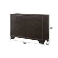 Madison Kommode mit 8 Schubladen in Espresso-Finish Moderne Schlafzimmermöbel