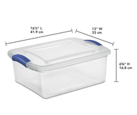 Grands bacs de rangement multifonctionnels en plastique PP transparent, écologiques, avec fermoirs et poignées, empilables