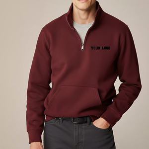 Sweat-shirt et sweat à capuche d'hiver tendance en coton 100% de haute qualité, coupe ample, col montant, fermeture éclair quart de tour - Product Image 4