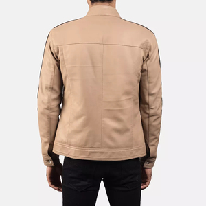 Chaqueta Bomber de Piel de Oveja Marrón para Hombre, Cierre de Cremallera, Resistente al Viento, Estilo Motero, Ecológica - Product Image 2