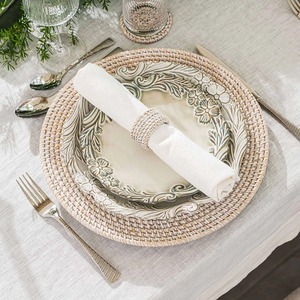 Rattan charger plates silver color <b>table</b> <b>mats</b> highest quality underplates for tabletop setting - Product Image 5