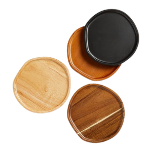 Ensemble de sous-verres ronds en bois, diamètre 300 mm, tapis et coussinets antidérapants, design moderne, 4 pièces - Product Image 6