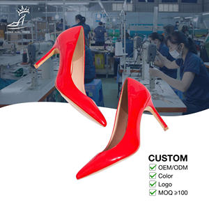 Vietnam Factory Women High Heels <b>Pointed</b> Toe 9cm PU Satin Finish Slip On Party Shoes Multi Color - Product Image 6