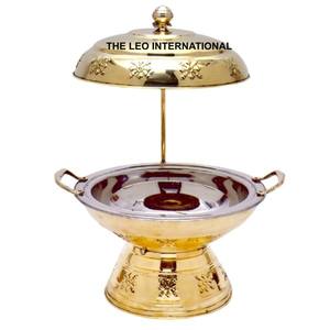 Elegante calentador de comida redondo, perfecto para buffets, fiestas y catering, de latón, ideal para regalos de inauguración de casa y de empresa. - Product Image 2