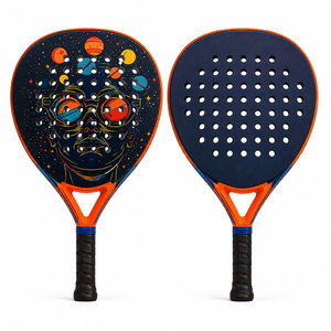 VIENNA INDUSTRY - Pala de Fibra de Carbono con Forma de Lágrima, Logotipo Personalizado Impreso, Diseño Gráfico, Agarre Antideslizante, Ligera - Product Image 1