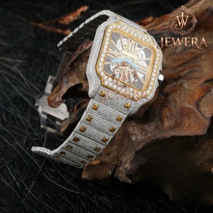 Luxury Men's Stainless Steel Analog Watch with Glass Dial Shiny Diamond Look Mechanical Auto Movement for Wedding Fashion Events - Product Image 2