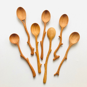 Natural Branch Wooden Spoon Woodland Collection Handmade Classic Long Handle Eco-Friendly Durable Spoon - Product Image 2