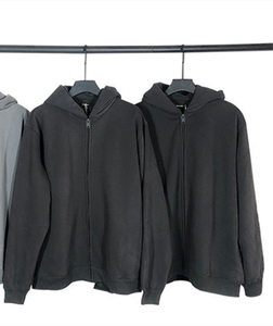 Meilleur prix – Sweat à capuche zippé décontracté pour homme, coupe oversize, en molleton 100 % coton doux et respirant, personnalisable avec logo pour homme - Product Image 5