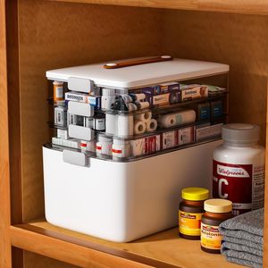 Caja Organizadora de Medicamentos Portátil de 4 Niveles, con Asa, Vacía, para Primeros Auxilios, Multiusos, para Suministros Médicos - Product Image 5