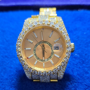 Reloj de Lujo de Acero Inoxidable con Cuarzo y Moissanita para Hombre, Diseño Hip Hop con Incrustaciones Brillantes, Venta al Por Mayor Directa de Fábrica, Alta Calidad - Product Image 1