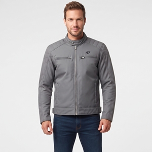 Chaqueta de Motociclista para Hombre, Cortavientos, con Cuello Alto, Chaqueta de Cuero Genuino para Motociclistas, Chaqueta de Cuero de Moda para Hombre - Product Image 3