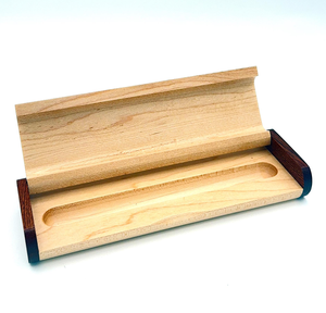 Boîte à stylos en bois massif, livraison directe d'usine, boîte cadeau pour stylos, personnalisation du logo, couleur bois naturel, pour stylos à bille et stylos gel, en promotion. - Product Image 1