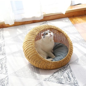 Hot Selling Unique Pet Products <b>Small</b> Pets Wicker Bed Sleeping <b>Tent</b> for Dogs and Cats Handmade Rattan Dog Cat Baskets - Product Image 6