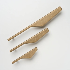 <b>Antique</b> <b>Brass</b> Edge Cabinet Pull Handles Long Edge Drawer Pulls Aged <b>Brass</b> Wardrobe Handles - Product Image 6