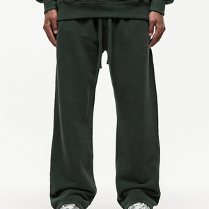 Men'sCotton Sweatpants Elastic Waist Drawstring Casual Loose Fit <b>Straight</b> <b>Leg</b> Joggers Breathable Midweight Knitted <b>Pants</b> - Product Image 4