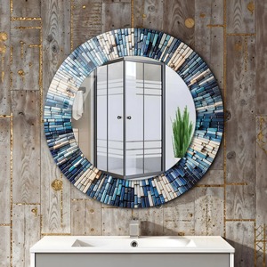 Tempered Glass Round Wall <b>Mirror</b> with Metal Frame Handmade Modern Bathroom Decor From REHMAN <b>CRAFT</b> - Product Image 5