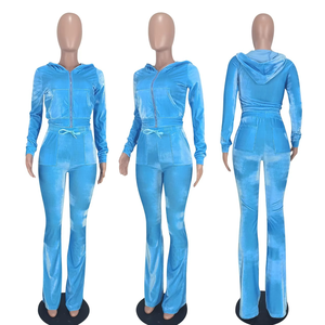 Vêtements d'hiver pour femmes, veste en velours, ensemble de survêtement vintage pour femmes, ensemble pantalon évasé en velours, ensembles de survêtements pour femmes - Product Image 2