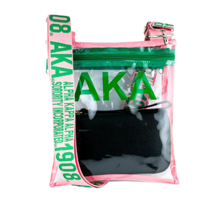 Bolso Bandolera Transparente Rosa y Verde para Mujer, Bolso de Hombro de PVC Transparente con Correa Ajustable, Bolso Tote para Eventos y Viajes - Product Image 1