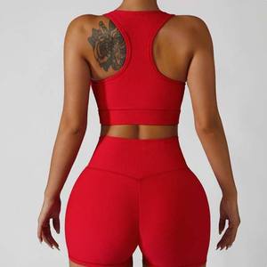 Women Comfortable Active Wear Two Piece Fitness Clothing Set With Support Top And High Waist Stretch Bottom For Daily Exercise - Product Image 2