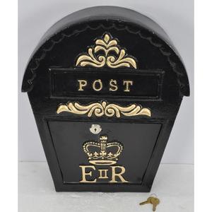 Decorative Gold ER Oval Shape Top <b>Post</b> <b>Box</b> <b>For</b> <b>Home</b> Wall Mount Weatherproof Custom Mailbox Black Coated - Product Image 3