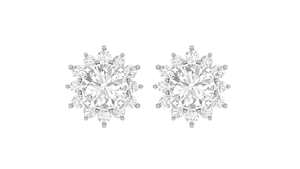 Boucles d'oreilles en diamant de laboratoire certifié IGI, taille ronde excellente, or jaune 14K 18K, couleur E, clarté VVS, clous unisexes - Product Image 2
