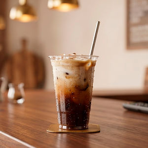 Vasos de plástico PP desechables de alta calidad 16/20/24oz estilo de pared simple tapa de 95mm para bebidas jugo batido Boba hecho en Vietnam - Product Image 1