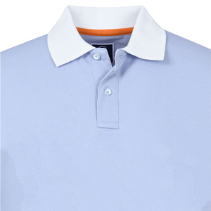 Camisa de Manga Corta para Hombre, Color Azul Claro, 100% Algodón Piqué, Corte Regular, Informal, Transpirable, Diseño Sólido, 200g - Product Image 3