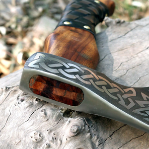 Handcrafted Carbon Steel Industrial Grade Camp Hatchet <b>Wood</b> Handle Genuine Leather Sheath | DIY Outdoor Survival Tool | OEM Ma - Product Image 3