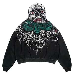 เสื้อฮู้ดดี้ผู้ชายพรีเมียมขายส่งแบบกำหนดเอง ผ้าฝ้าย 100% พิมพ์ลายลำลอง ผ้าฟลีซหนานุ่ม ซิปยาวเต็มตัว สำหรับฤดูหนาว - Product Image 5