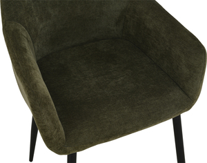 Silla de Comedor Moderna Tapizada en Tela Verde Oscuro con Patas de Metal Negro Arena, Tela Mirea para Restaurante, Hotel, Comedor - Product Image 4