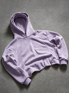 Sudadera con Capucha Personalizada de Lujo para Hombre, Estilo Básico, Corte Recortado, Casual, Holgada, Doble Capa, Mezcla de Algodón y Felpa - Product Image 3