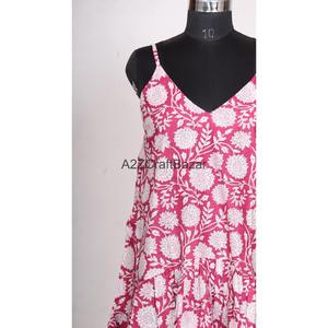 Robe moulante mi-longue en coton écologique à imprimé floral pour femme, style bohème vintage moderne, décontractée pour l'été - Product Image 4