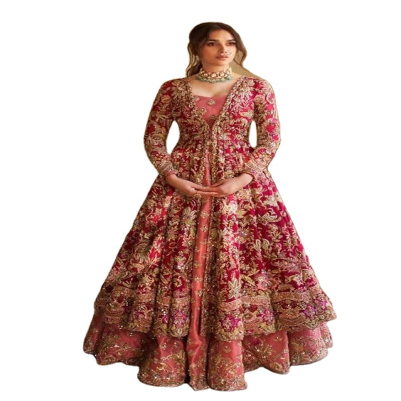 उच्च गुणवत्ता दुल्हन का गाउन अनारकली Lehenga ड्रेस पाकिस्तानी भारतीय शैली के लिए भारी बुटीक 2023 संग्रह महिलाओं खरीदें थोक